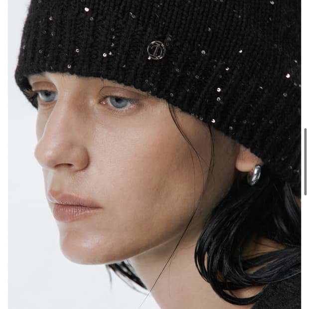 트리밍버드 Spangle Angora Beanie [ Black ]