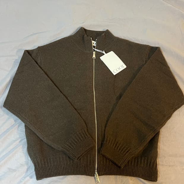새상품/쿠어 알파카 블렌드 니트 집업 스웨터