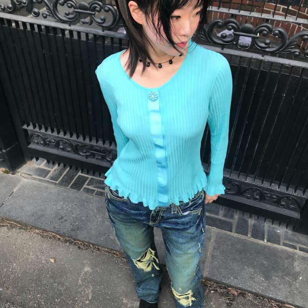 vintage damage denim pants (30inch)