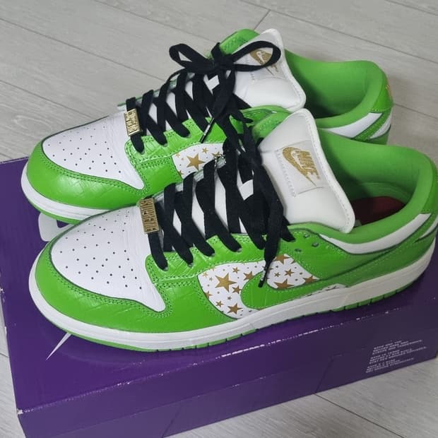 [1회착]슈프림 나이키sb 덩크 민그린 275