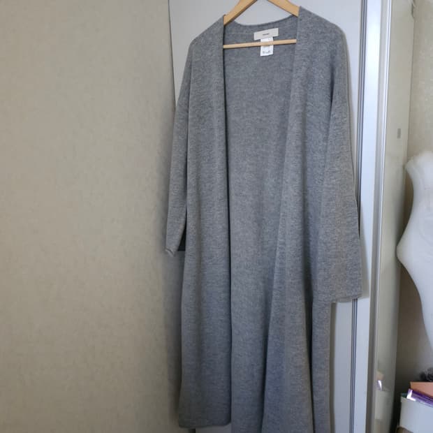 vegetable 울 캐시미어 롱롱 가디건