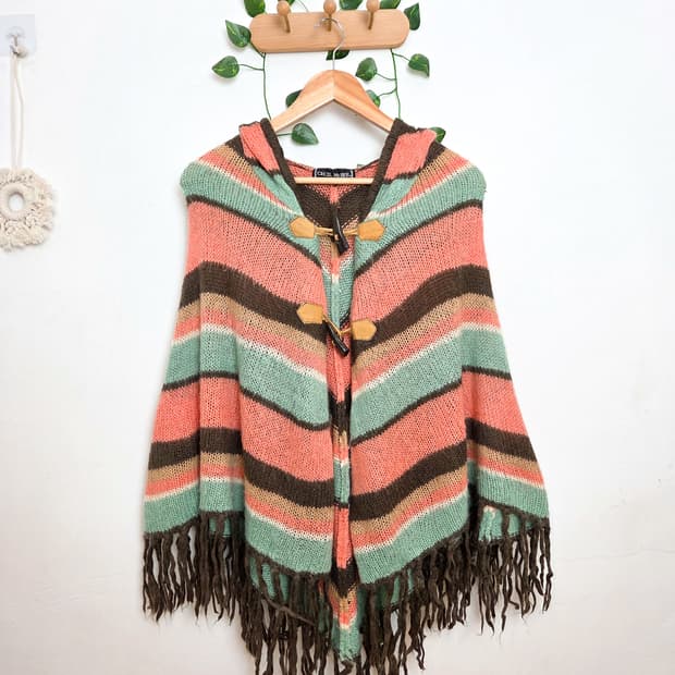 Cecil mcbee 무지개떡 케이프 가디건