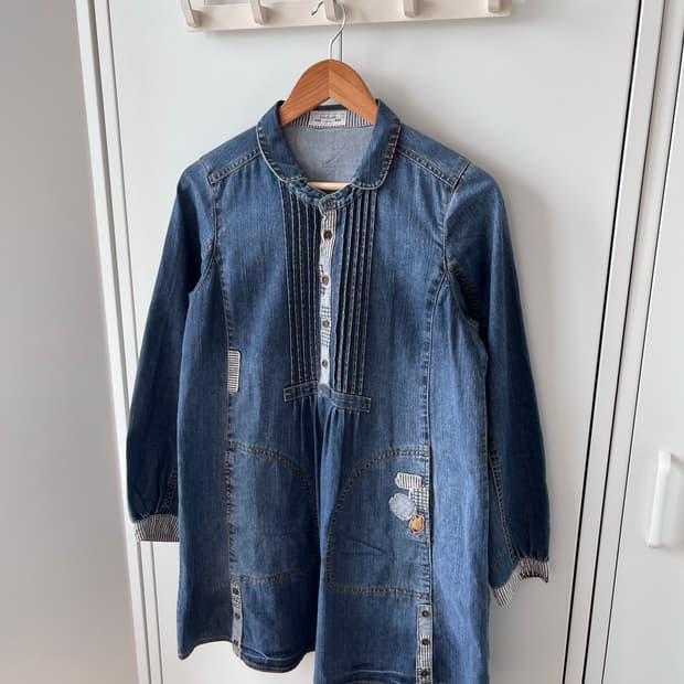 D.S club 패치워크 데님 원피스