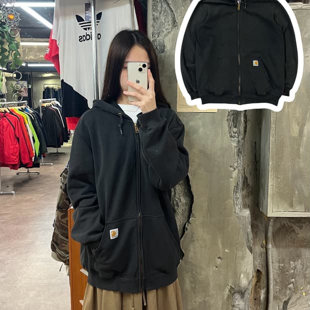 칼하트 후드집업 블랙 M #csz1461