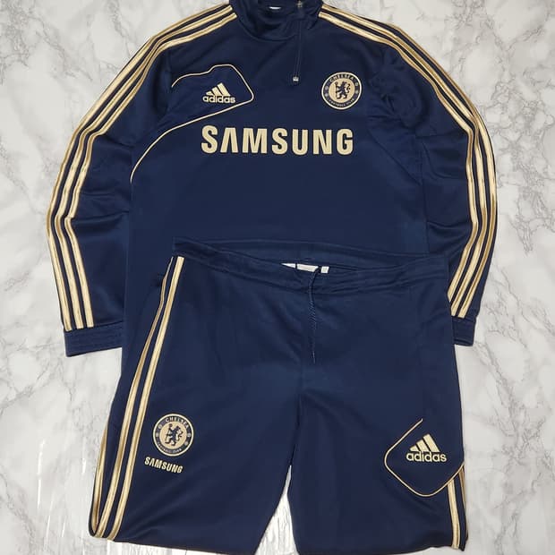 첼시 12-13 아디다스 삼선 트레이닝 져지 맨투맨 세트
