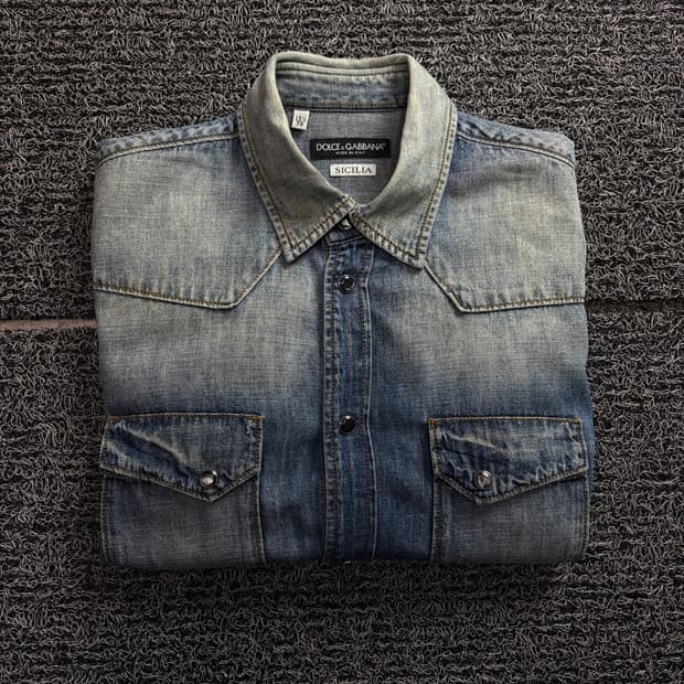 00s 돌체엔가바나 아카이브 웨스턴 데님 셔츠 1701