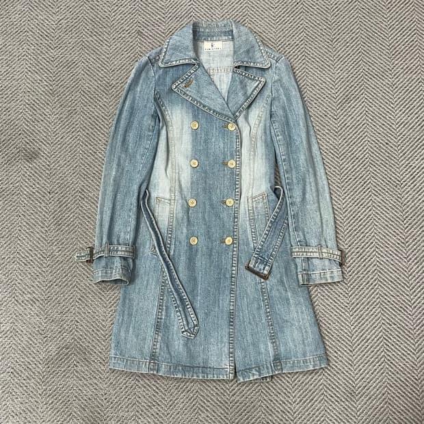 쿠미쿄쿠 더블버튼 데님코트  v0083