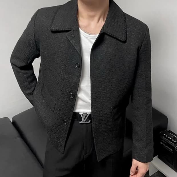 척도 트위드 크롭 자켓
