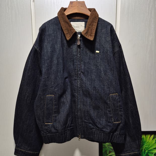 (새상품) 데님 블루종 자켓 코듀로이카라