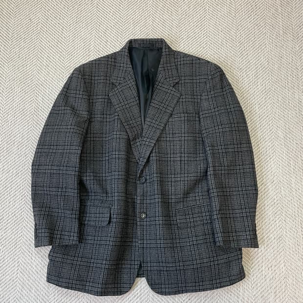 안토니오 푸스코 테일러드 캐시미어 체크 블레이저 
