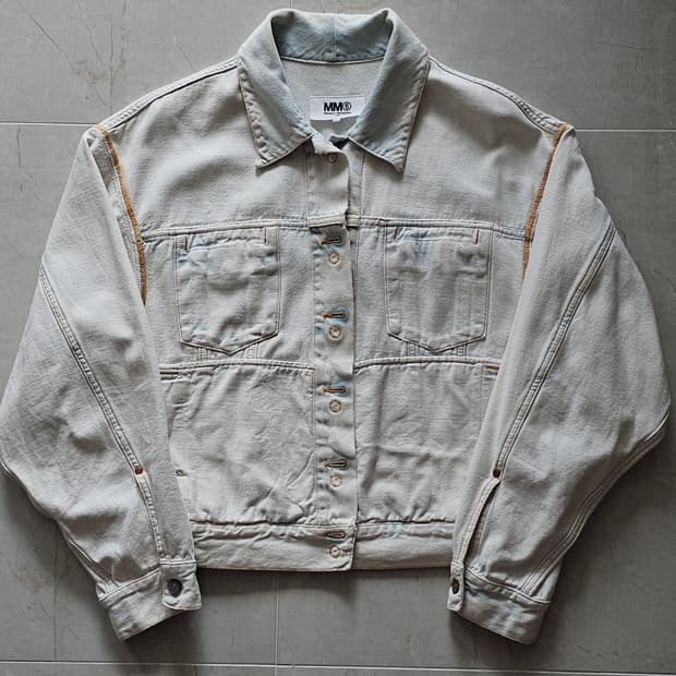 SS19 마르지엘라 mm6 블리치드 리버시블 데님 트러커 자켓