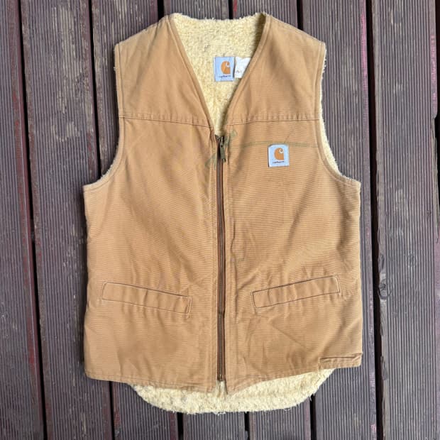 칼하트 양털 베스트 된장