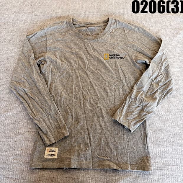 [M] 내셔널지오그래픽 긴팔 티셔츠 회색 0206(3)