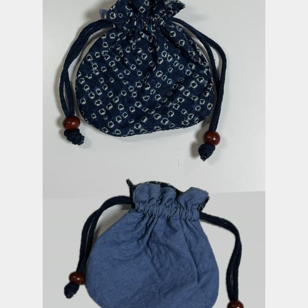 리버시블 데님 빈티지 파우치