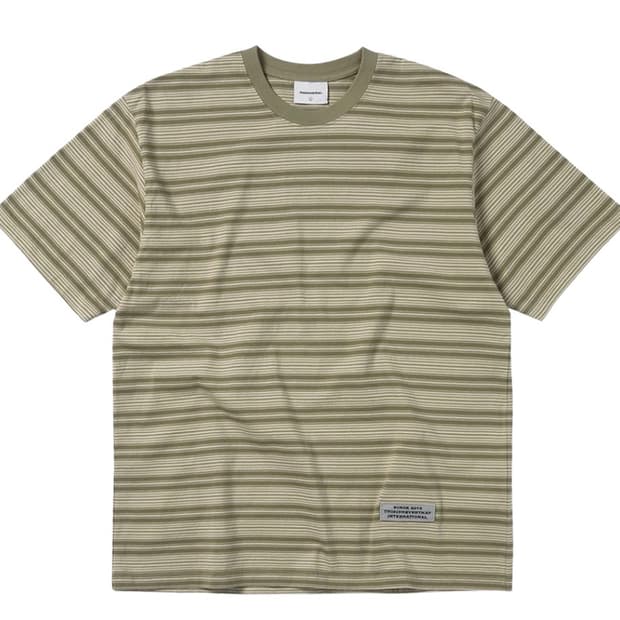 디네댓 스트라이프 반팔 브라운 M
