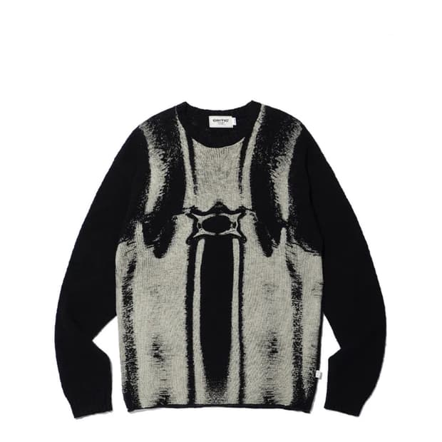 Vintage wormhole long sleeve knit black