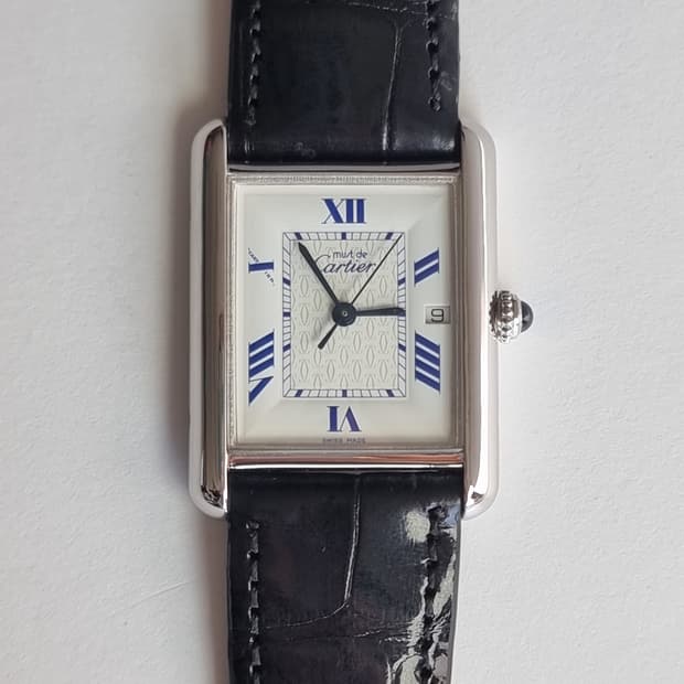 까르띠에 빈티지 탱크머스트 XL 짝수로만 다이얼 디버클 시계 (남녀공용)
