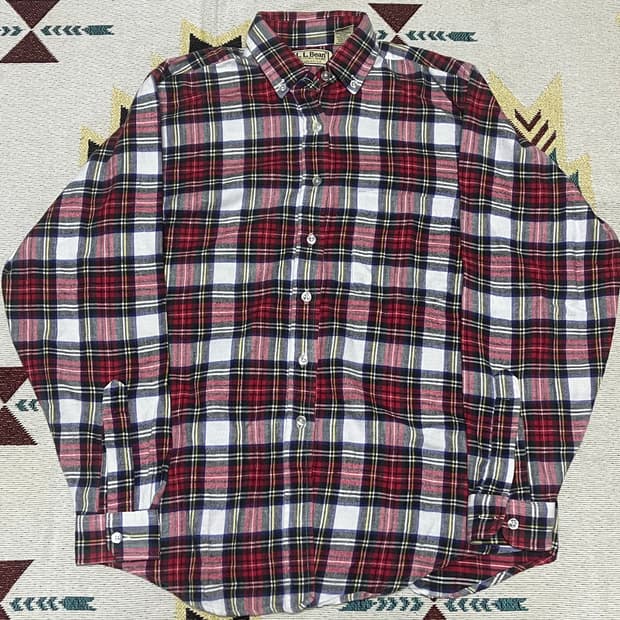 90s 엘엘빈 체크 셔츠 여성 사이즈 usa