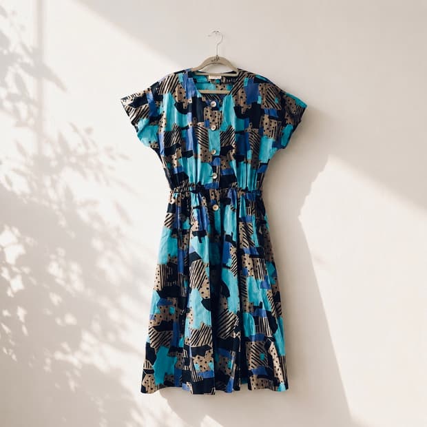 Japan Vintage Romache Pattern Dress