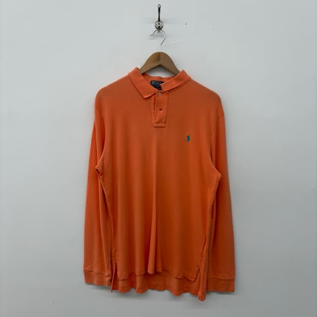 폴로 랄프로렌 긴팔 폴로셔츠 오렌지 남성 XL