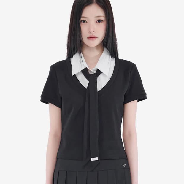 알키알카 타이 레이어드 탑 블랙 M
