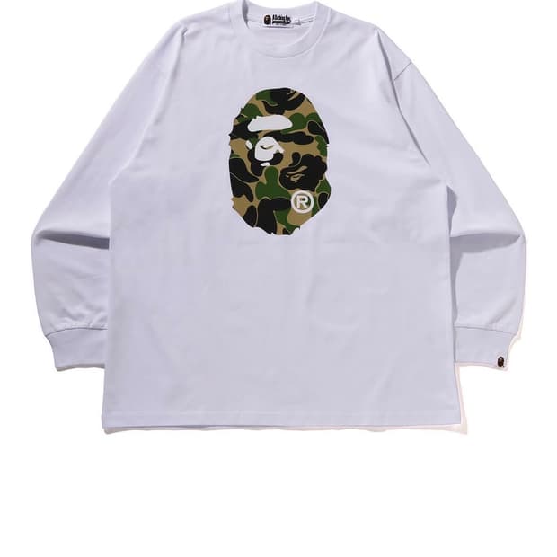BAPE 베이프 APC CAMO APE HEAD 롱슬리브 화이트