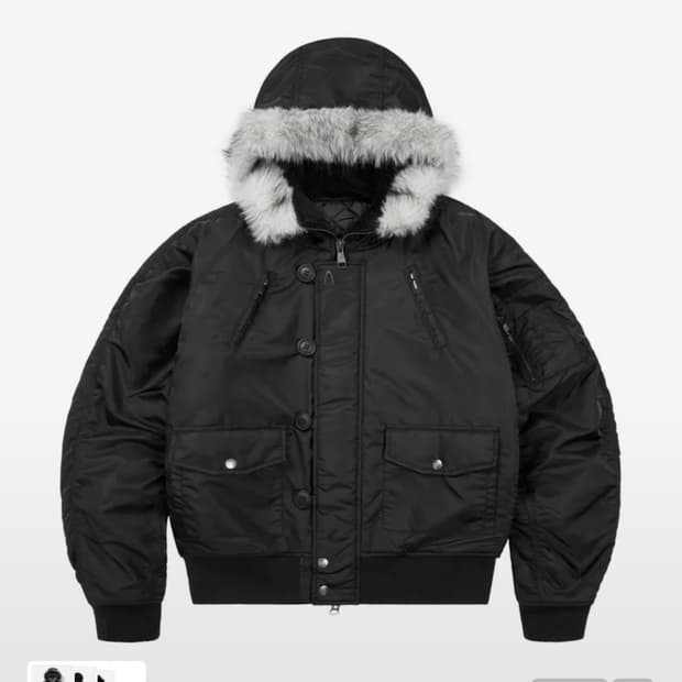 Hooded Fur MA-1 Jacket (Black)