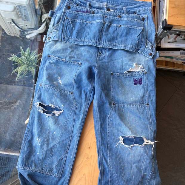 니들스 아프론 카펜터 데님 워시드 M