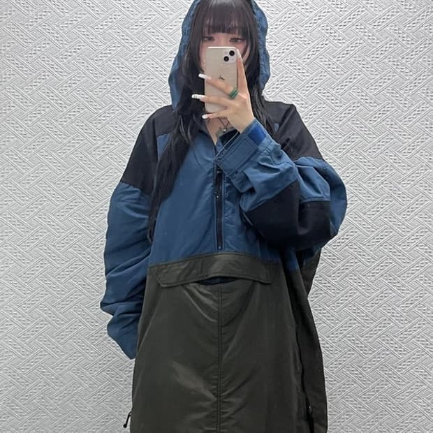 콜롬비아 올드스쿨 레트로 빅사이즈 바람막이 아노락 2XL C10920