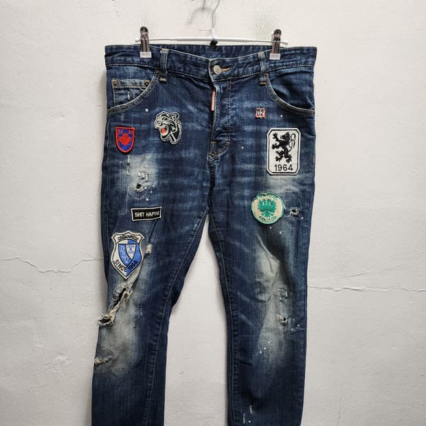 디스퀘어드2 패치 데님 청바지