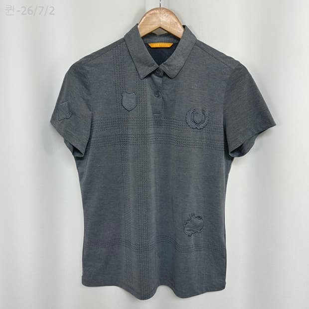 루이까스텔 여자 골프 스판 카라 반팔티 딥그레이 100 /퀸