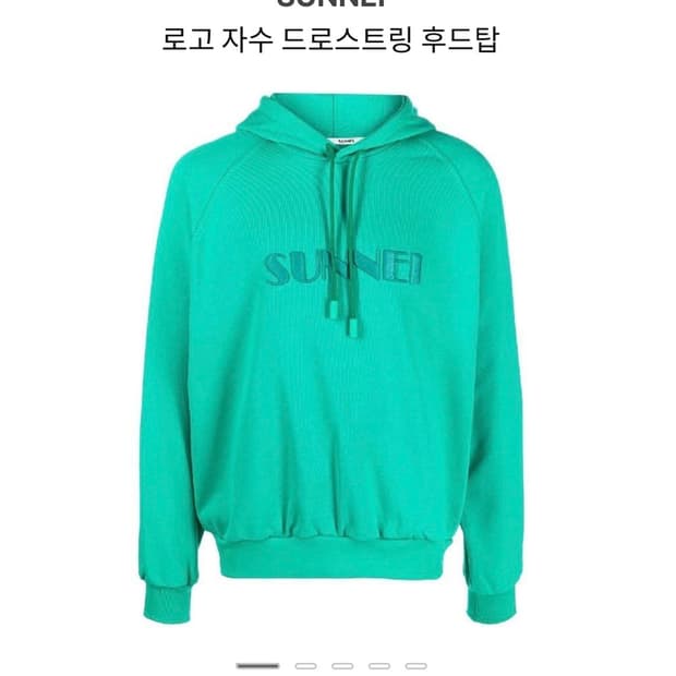 [써네이] 빅로고 후드티 _ S size (펀 그린 컬러)