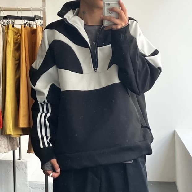 XL 팔라스 X 아디다스 콜라보 레디 헤비 하프 집업 아노락