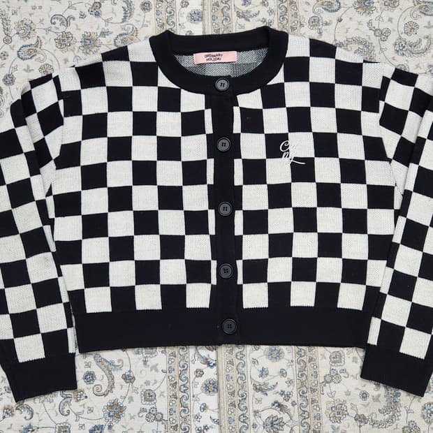 Ordinary Holiday 크롭 체크 패턴 가디건 F