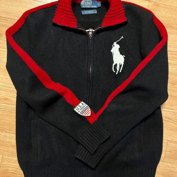 폴로 랄프로렌 빅포니 램스울 니트집업