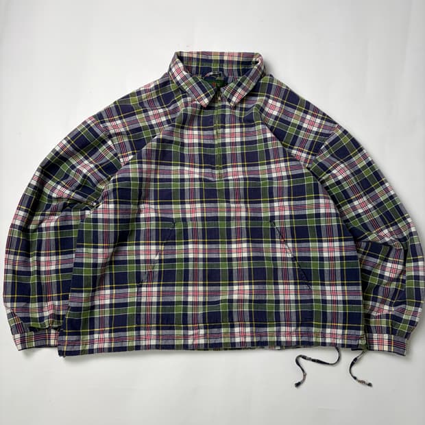 90s J.crew Plaid Quarter Zip Jacket