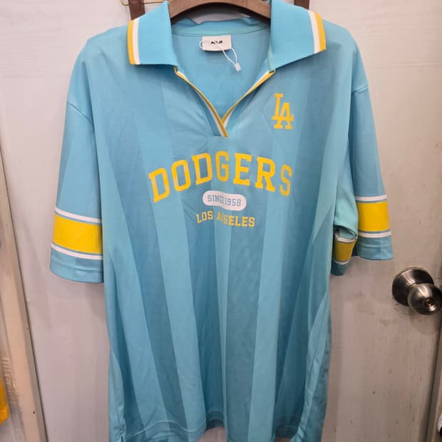 M,95 )) MLB 엠엘비 LA다저스 카라 반팔티셔츠!