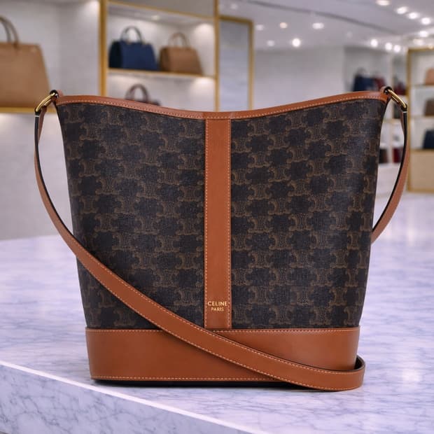 [A급] 셀린느 트리옹프 캔버스 & 카프스킨 버킷백 미디엄 판매합니다!!