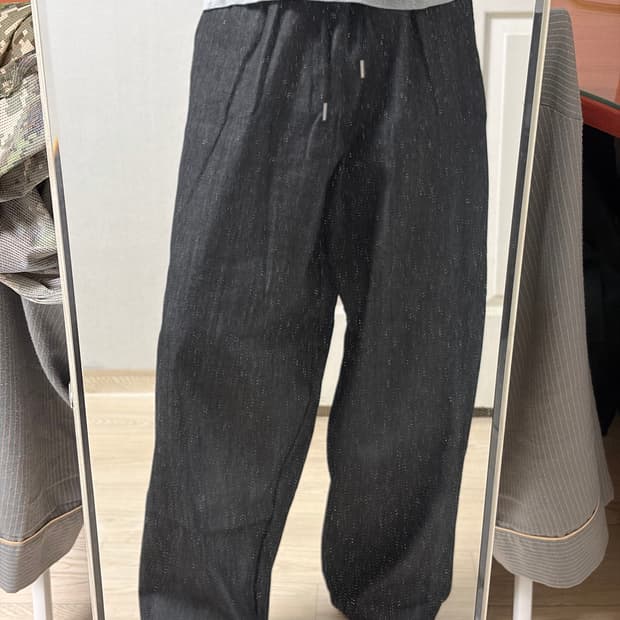 더블유스탠다드 와이드핏 데님 스웻 팬츠
