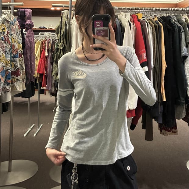 L)나이키 빈티지 스우시 스쿱넥 롱슬리브