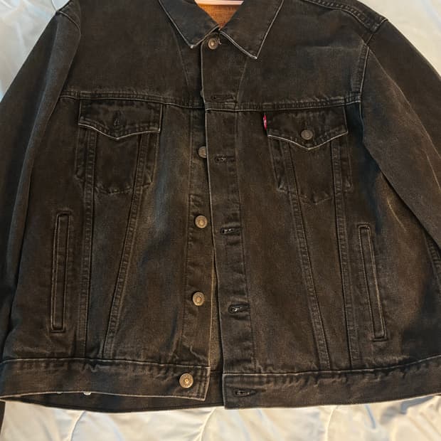 리바이스 흑청 데님 자켓 105