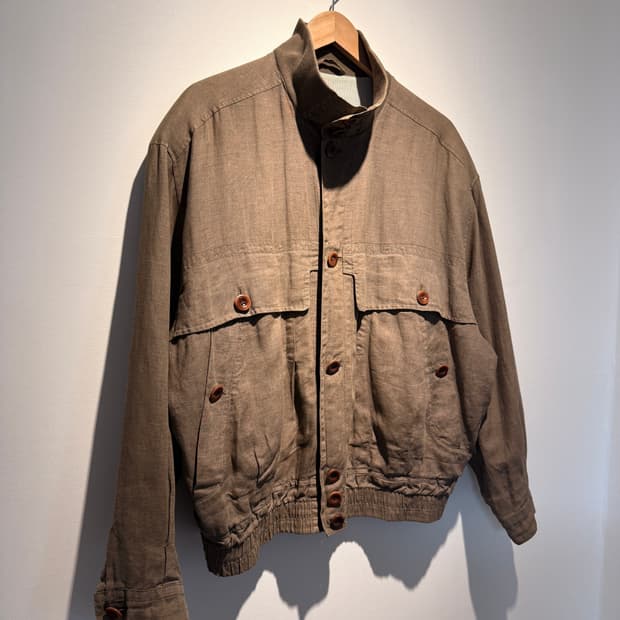 90s 'Solbiati' Linen Blouson Jacket