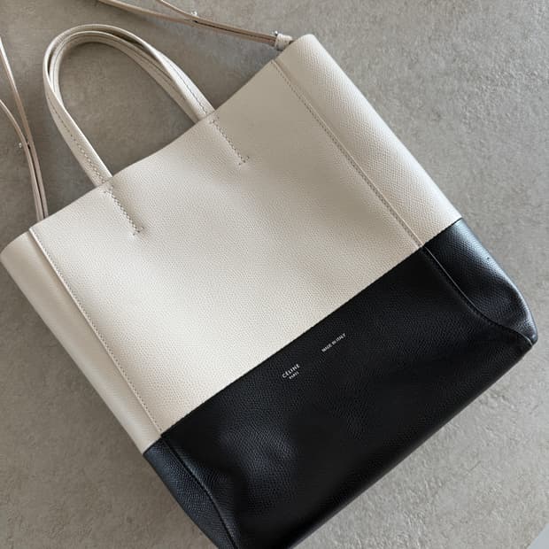 셀린느 투톤 카바스백 크림블랙 올드셀린느
