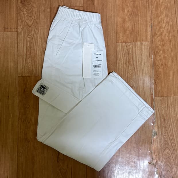 무신사 어반디타입 코튼 와이드 카고팬츠 화이트 M