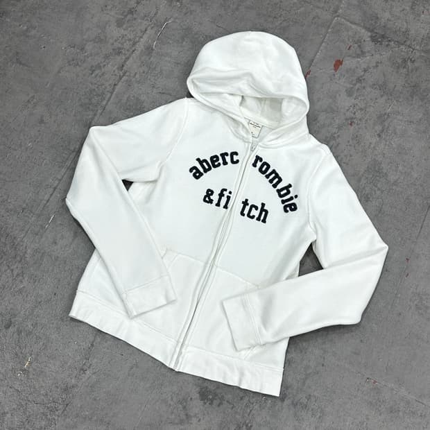 아베크롬비 후드집업 화이트