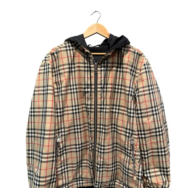 버버리 리버시블 후드 바람막이 자켓 XL