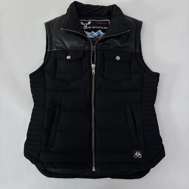 무스너클 레더 콤비 다운 베스트 