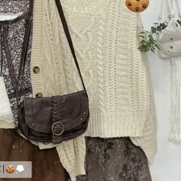 모리걸 빈티지 니트/롱치마 2세트