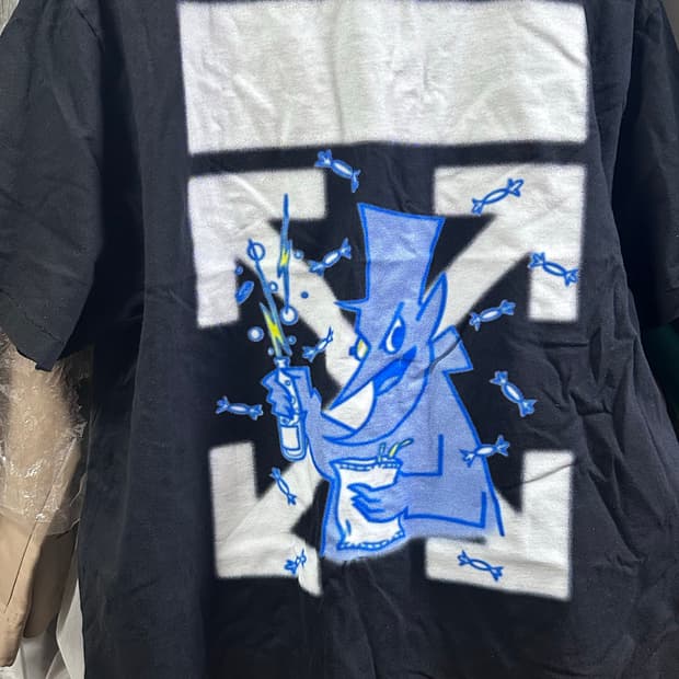 오프화이트x프라그먼트 반팔 티셔츠