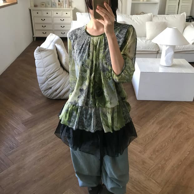 vintage pattern mash top